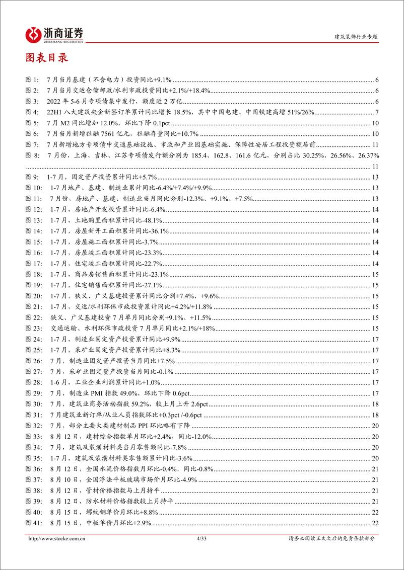 《建筑装饰行业专题报告：7月基建固投+9.1%持续稳健，下半年重点看好头部基建央企-20220817-浙商证券-33页》 - 第5页预览图