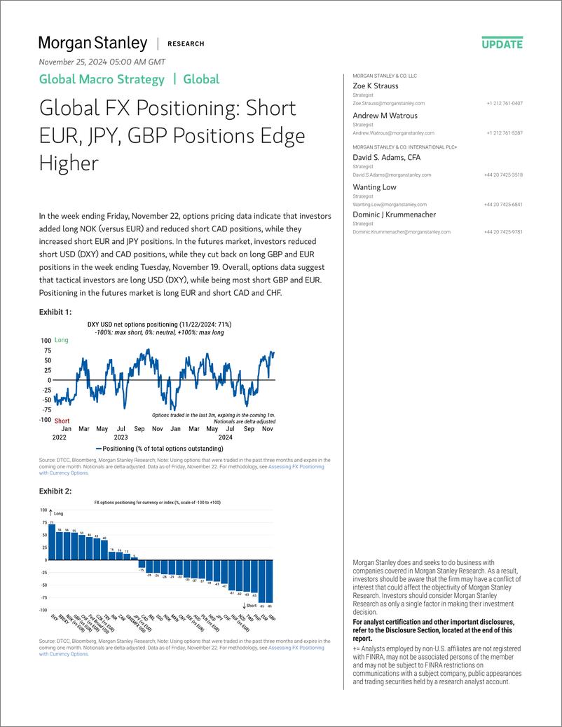 《Morgan Stanley Fixed-Global Macro Strategy Global FX Positioning Short EUR, JPY...-111785326》 - 第1页预览图