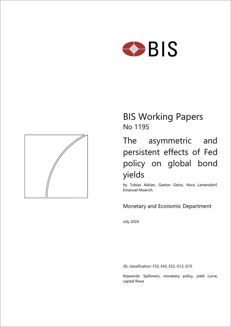 《国际清算银行-美联储政策对全球债券收益率的不对称和持续影响（英）-2024.7-58页》 - 第1页预览图