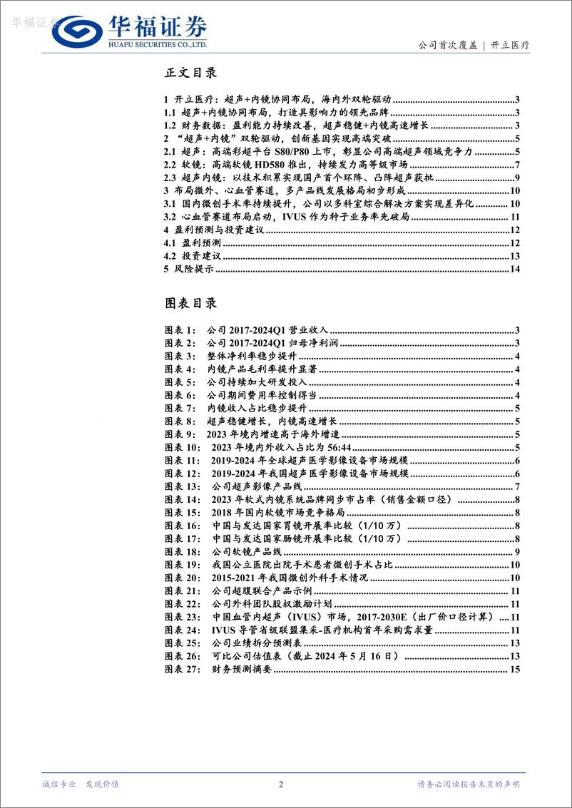 《开立医疗-300633.SZ-国产软镜龙头，超声＋内镜＋微外平台化打开天花板-20240516-华福证券-16页》 - 第2页预览图