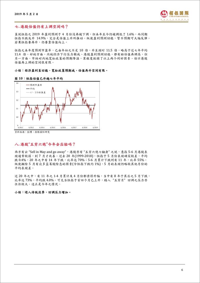 《5月港股策略报告：经济盈利回稳，政策憧憬降温-20190502-招银国际-15页》 - 第7页预览图