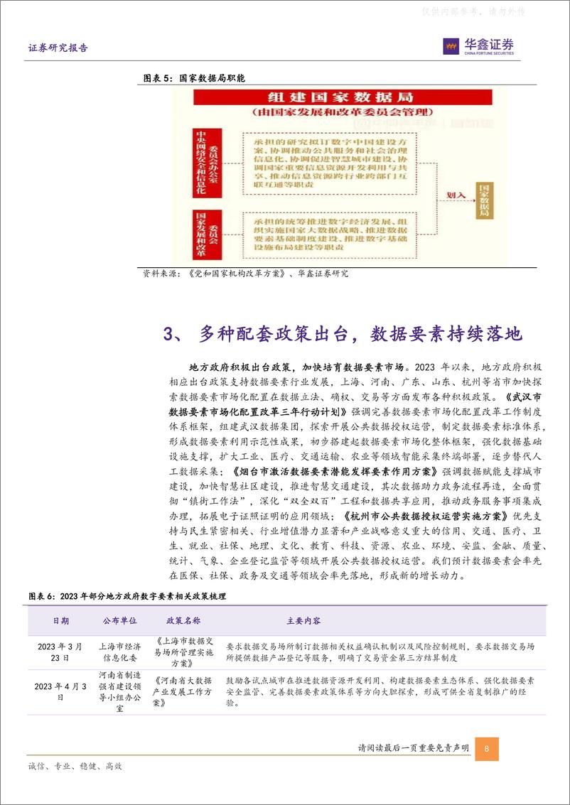 《华鑫证券-计算机行业专题报告：数据要素政策持续落地，把握产业链投资机会-230508》 - 第8页预览图