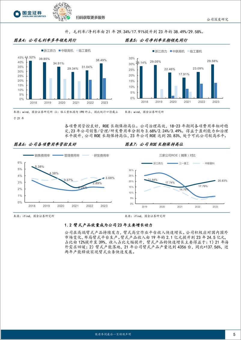 《浙江鼎力(603338)公司深度研究：国内高机龙头，臂式产品进入放量期-240508-国金证券-20页》 - 第5页预览图