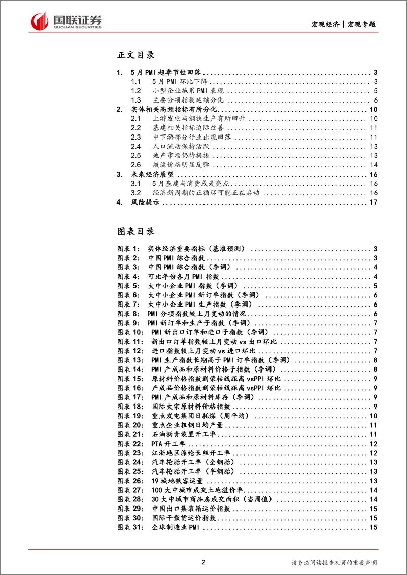 《对5月PMI和高频数据的思考及未来经济展望：工业产出或好于PMI读数-240602-国联证券-18页》 - 第2页预览图