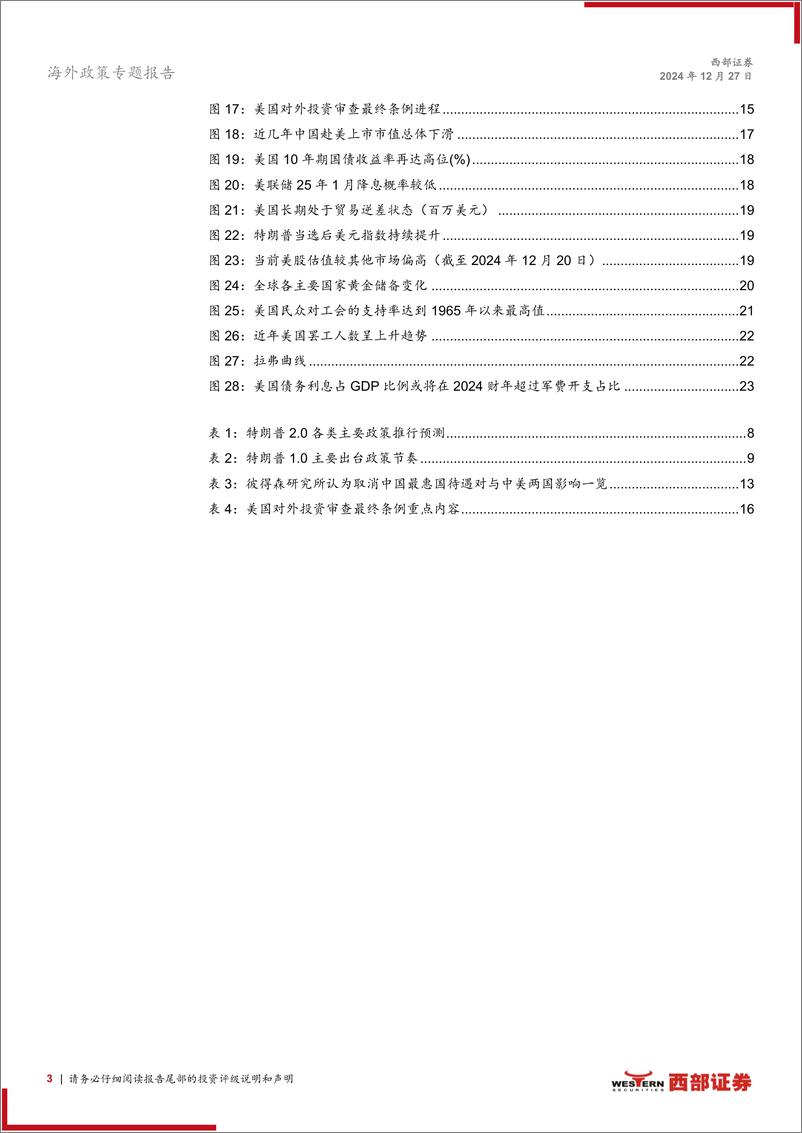 《海外政策专题报告：山雨欲来风满楼，特朗普2.0潜在内政外交及影响-241227-西部证券-24页》 - 第3页预览图