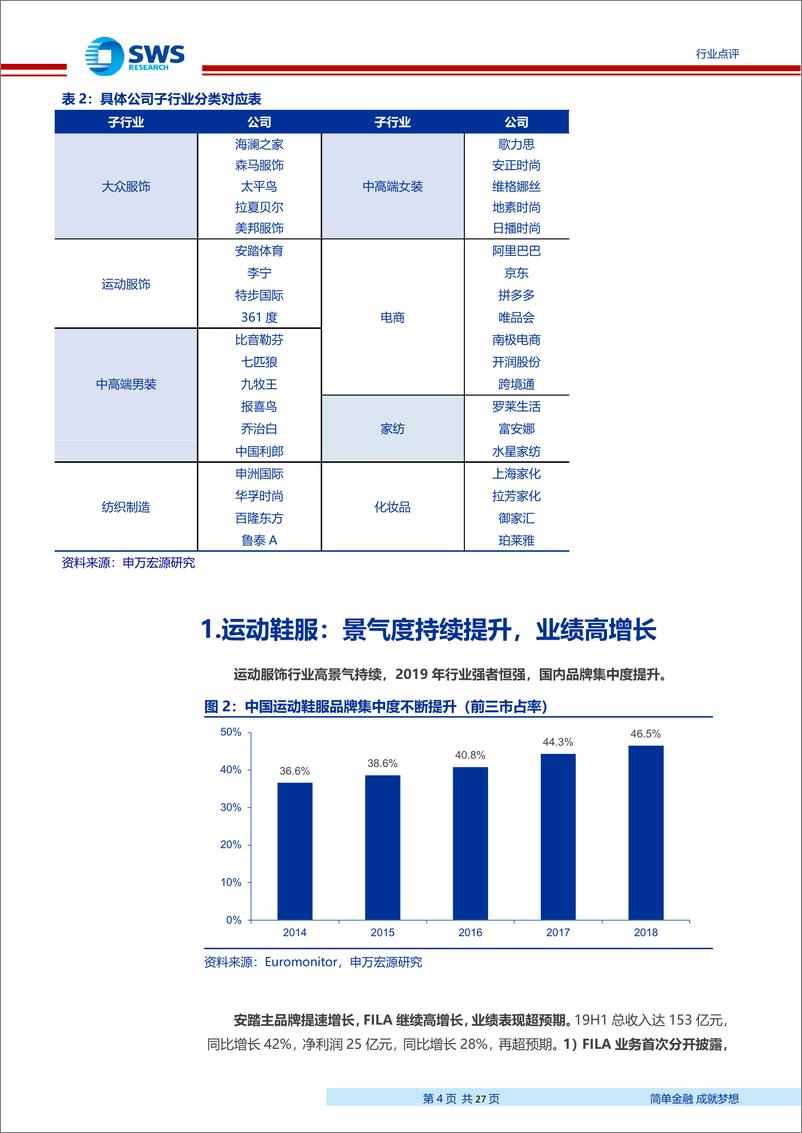 《纺织服装行业2019中报回顾：存量竞争剩者为王，看好运动与化妆品赛道-20190908-申万宏源-27页》 - 第5页预览图