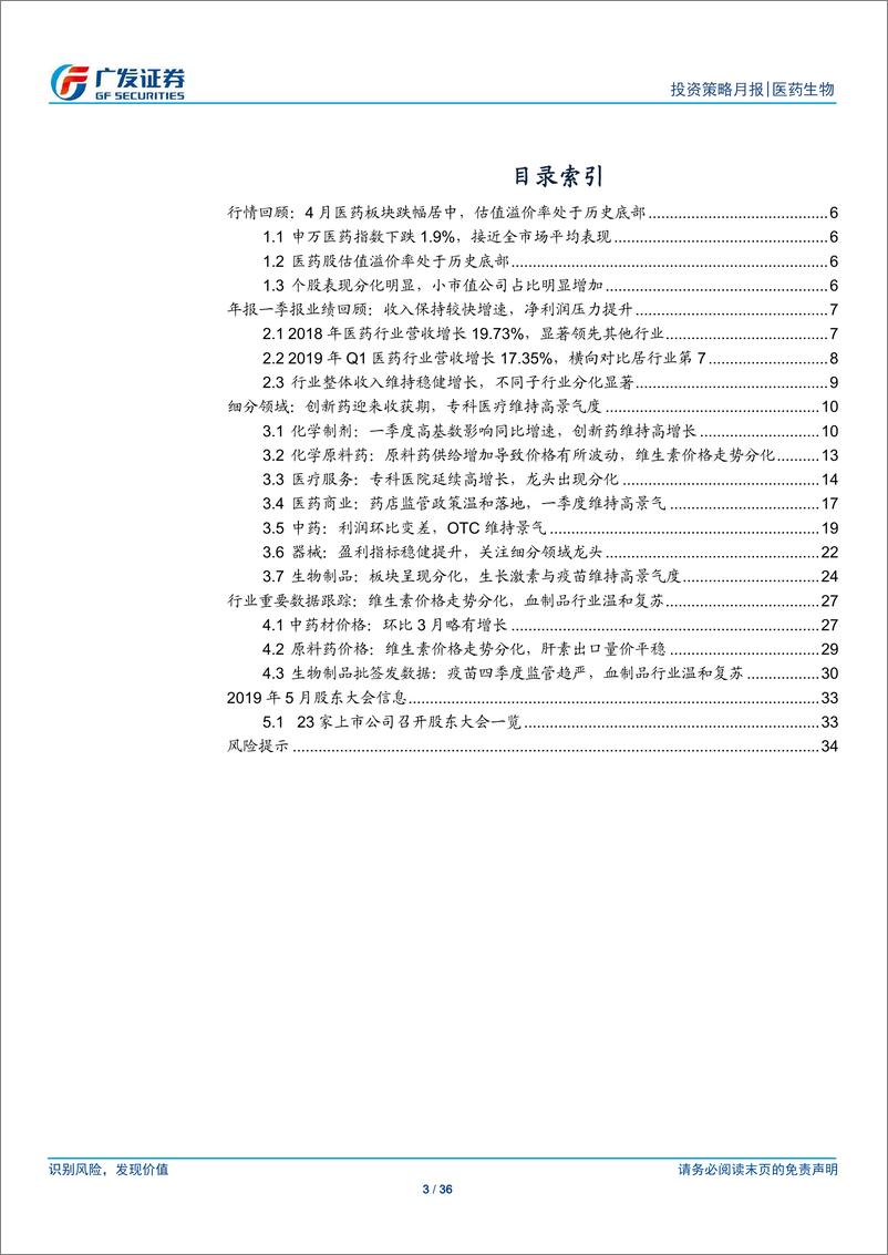 《医药生物行业：持续关注创新主线，优选一季度高景气行业-20190513-广发证券-36页》 - 第4页预览图