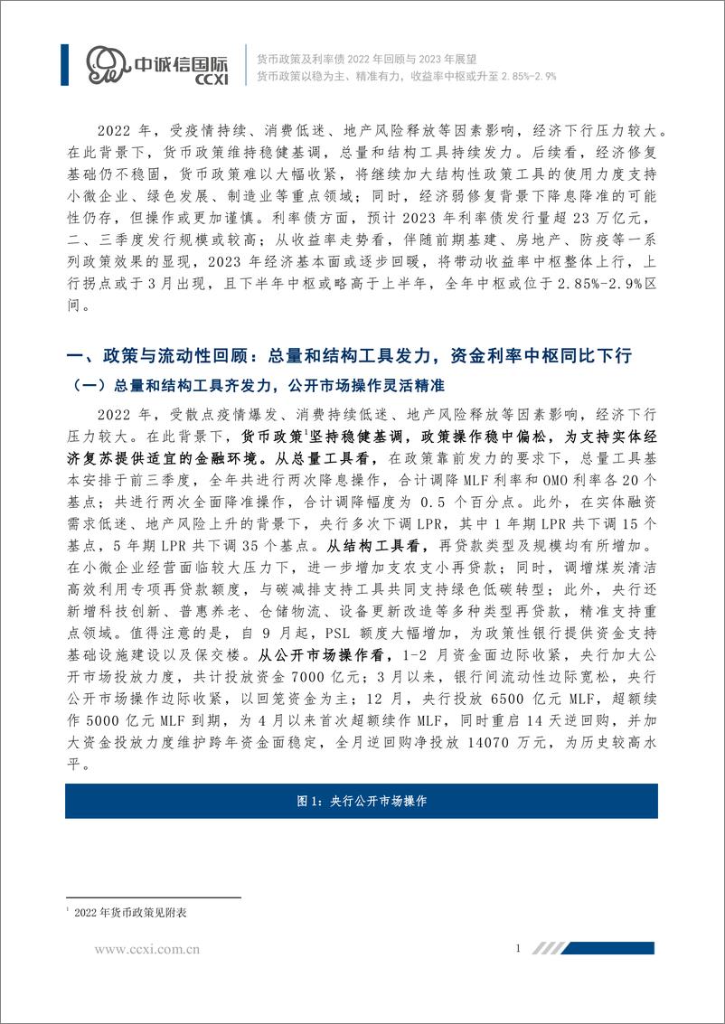 《中诚信-【货币政策及利率债2022年回顾与2023年展望】货币政策以稳为主、精准有力，收益率中枢或升至2.85%-2.9%-17页》 - 第2页预览图