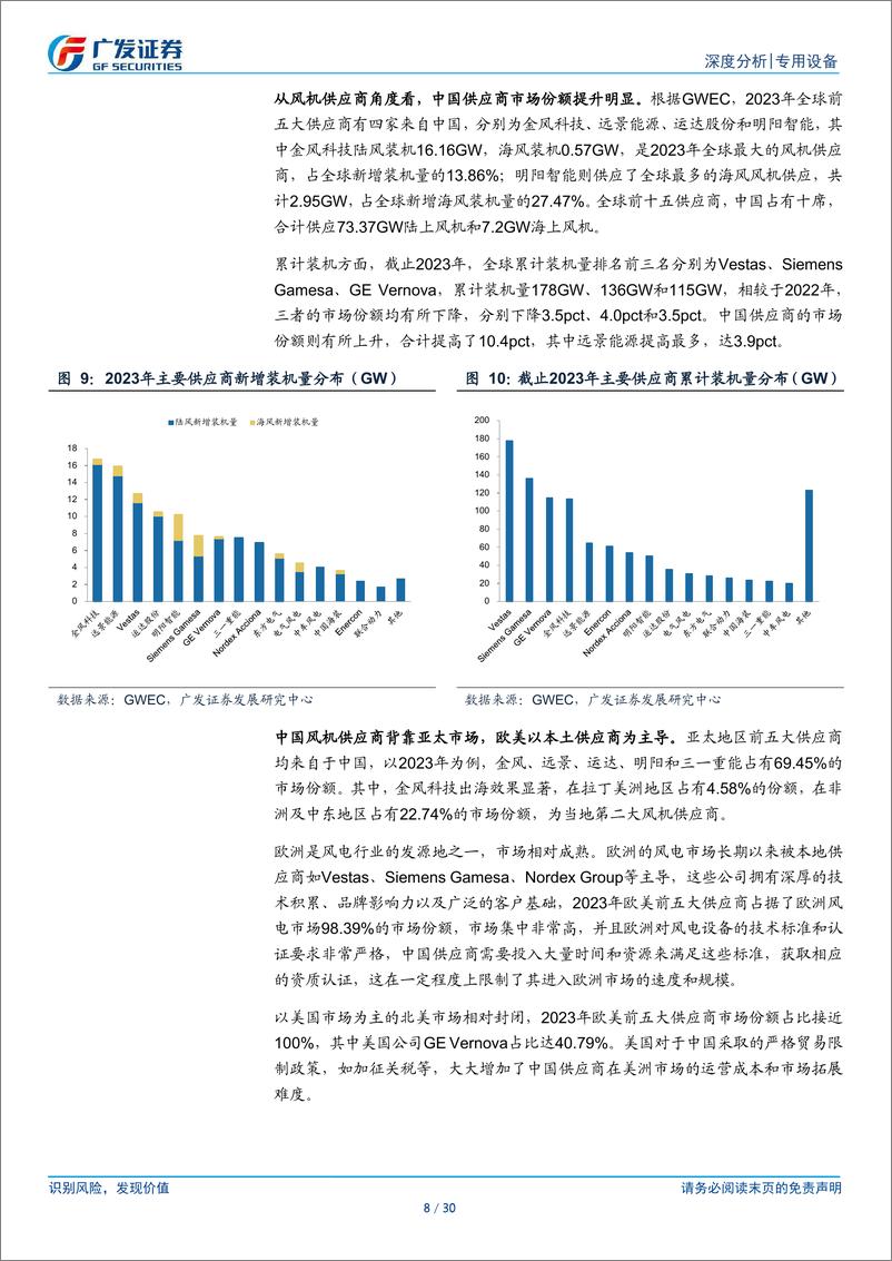 《风电设备行业跟踪：海风持续性超预期，高装机带来盈利修复-250114-广发证券-30页》 - 第8页预览图