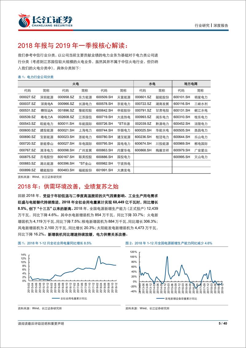 《电力行业2018年报与2019一季报综述：“量价齐升”到“成本下行”，业绩改善换挡提速-20190505-长江证券-40页》 - 第6页预览图