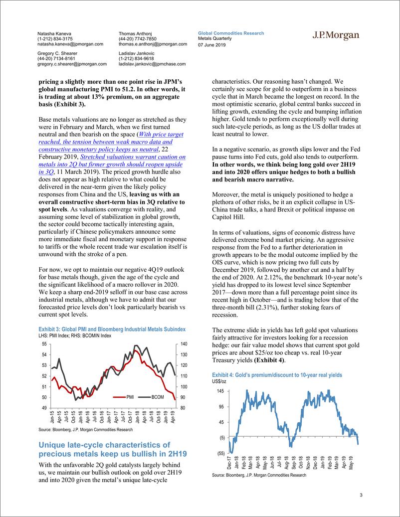 《J.P. 摩根-全球-贵金属行业-金属季报：尽管金价上涨，但仍提供了一种廉价的后周期对冲-2019.6.7-49页》 - 第4页预览图