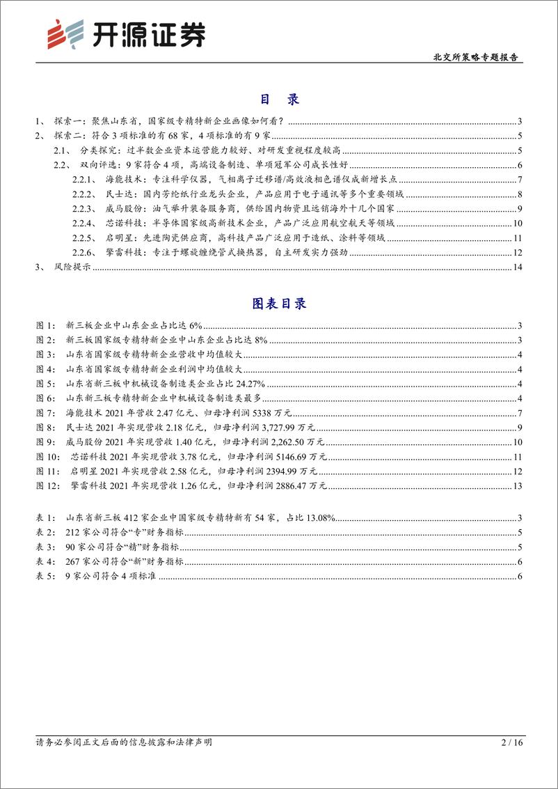 《北交所策略专题报告：专精特新策略择优系列三，山东篇-20220909-开源证券-16页》 - 第3页预览图