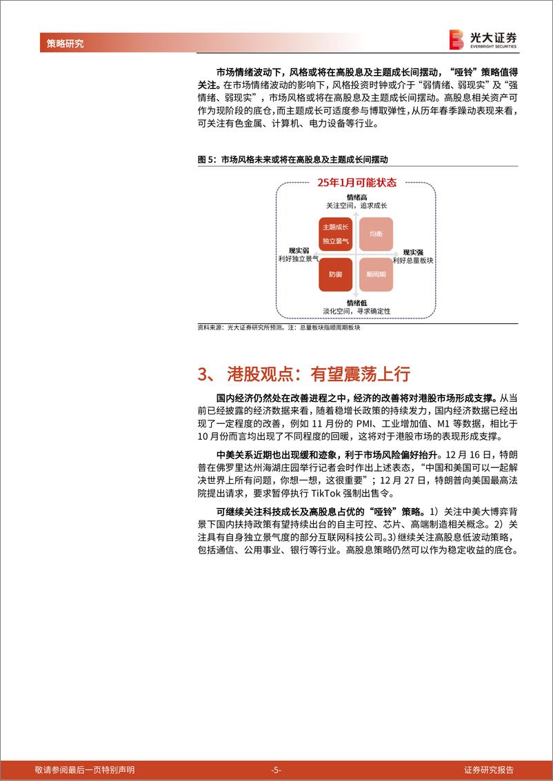 《2025年1月A股及港股月度金股组合：关注“哑铃”型配置-光大证券-250102-19页》 - 第5页预览图