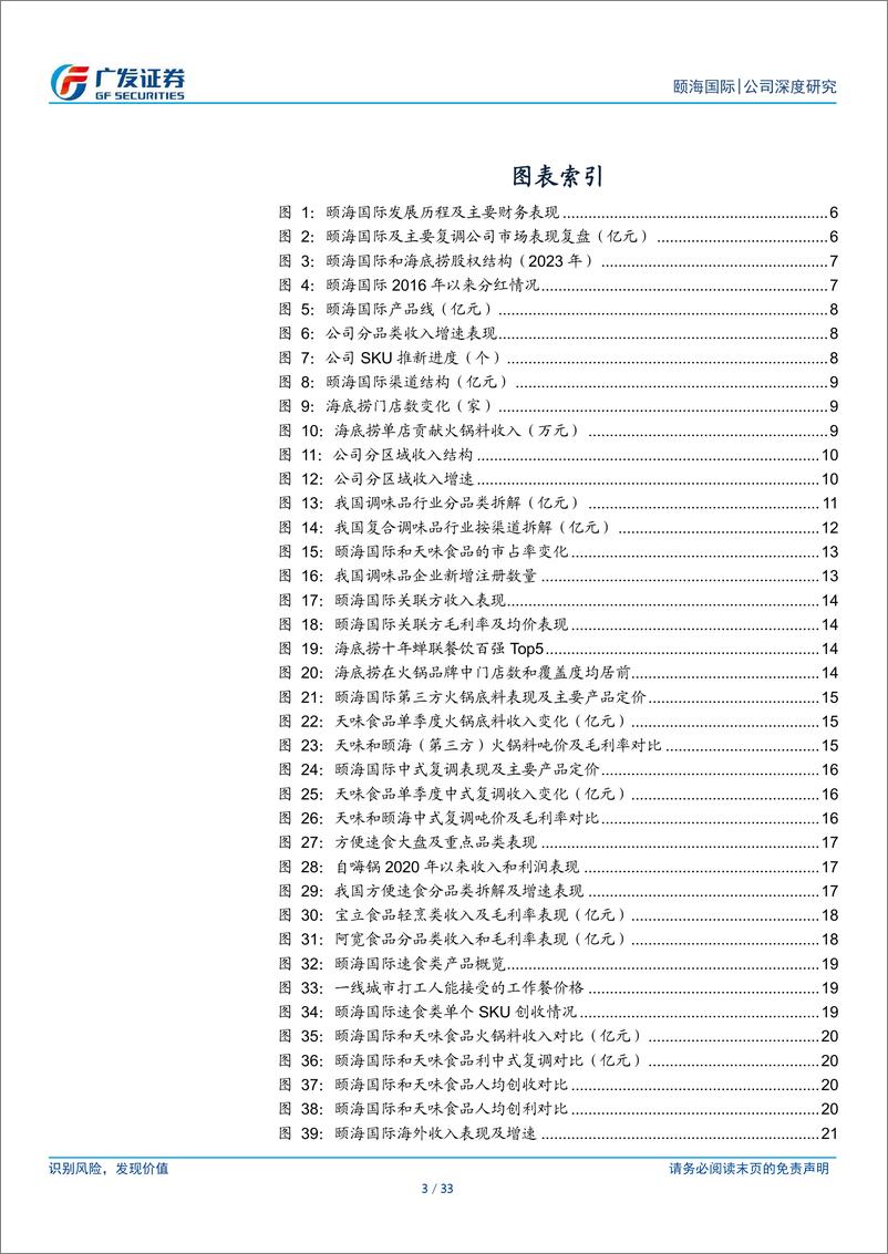 《颐海国际(01579.HK)走出低谷，改革蓄力-240613-广发证券-33页》 - 第3页预览图