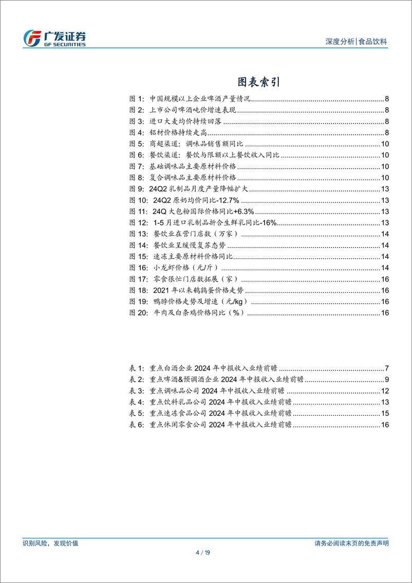 《食品饮料行业2024年中报业绩前瞻：短期需求承压-240716-广发证券-19页》 - 第4页预览图