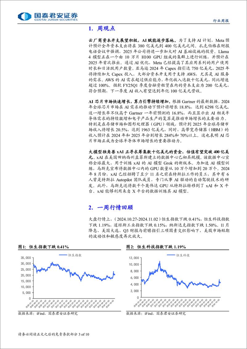 《海外科技行业2024年第64期：云厂商资本开支展望积极，AI赋能逐步落地-241103-国泰君安-10页》 - 第3页预览图