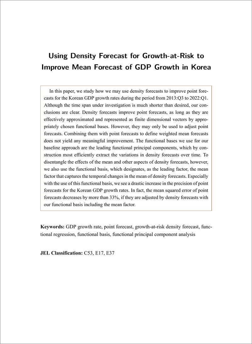《韩国央行-利用风险增长密度预测改进韩国GDP增长平均预测（英）-2024.9-80页》 - 第5页预览图
