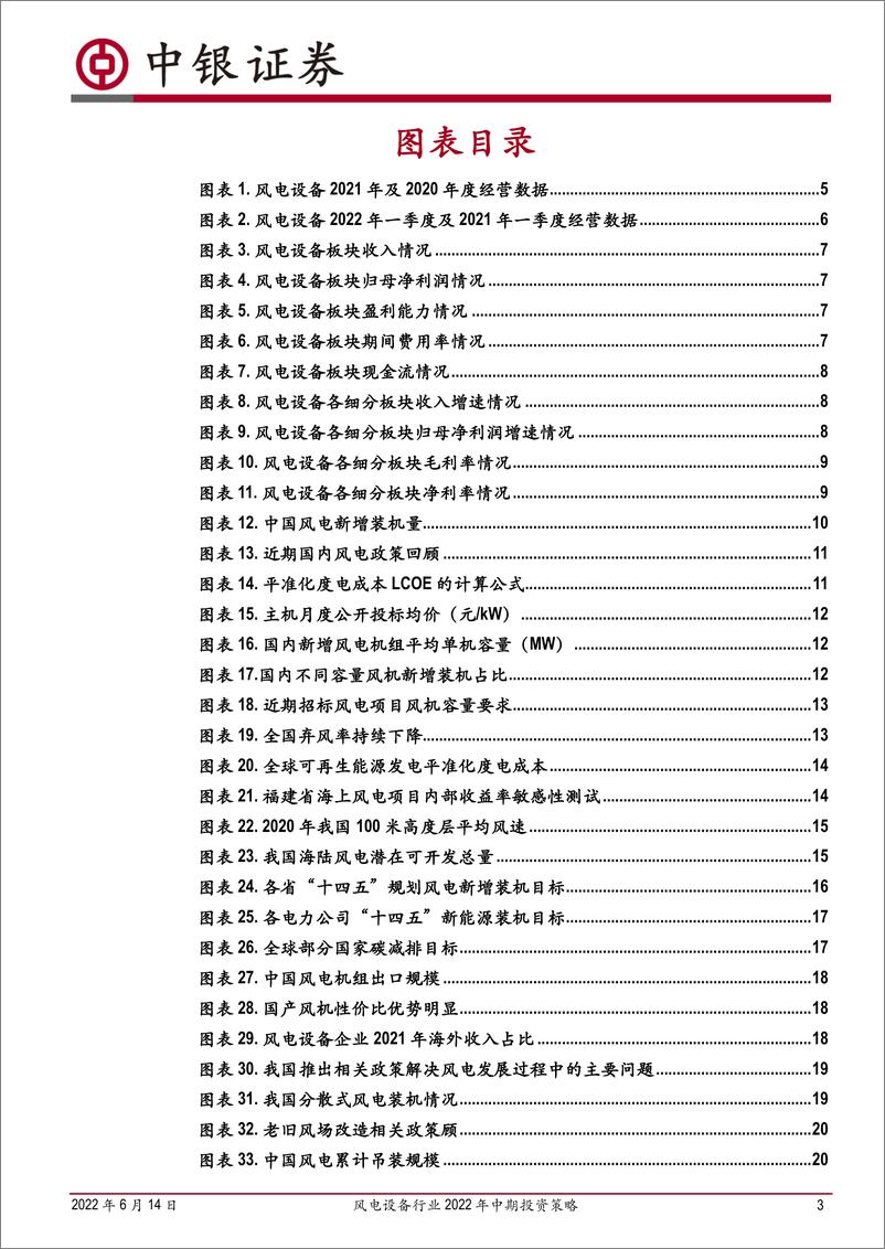 《风电设备行业2022年中期投资策略：平价新时代风电成长性凸显，利润周期低点把握配置机遇-20220614-中银国际-30页》 - 第4页预览图