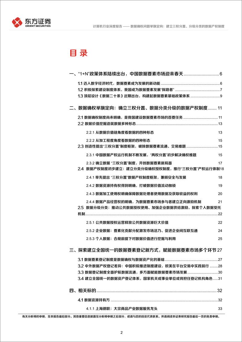 《计算机行业数据要素系列报告之二：数据确权问题举旗定向，建立三权分置、分级分类的数据产权制度-20230130-东方证券-49页》 - 第3页预览图