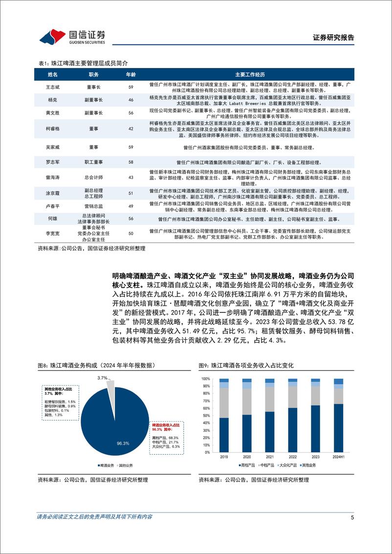 《珠江啤酒(002461)广东区域啤酒龙头，产品结构提升、盈利能力改善-240909-国信证券-21页》 - 第5页预览图