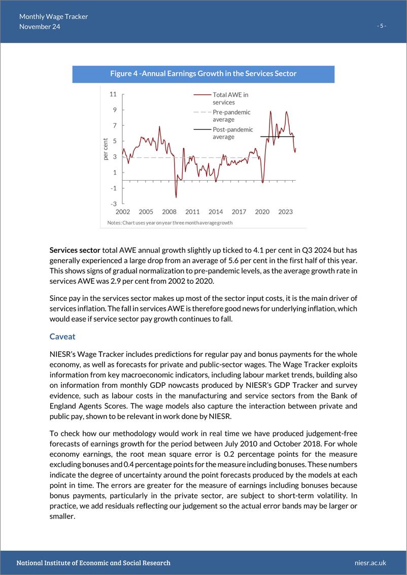 《英国国家经济和社会研究所-月度工资追踪：随着通货膨胀的下降，工人继续获得实际收入增长（英）-2024.11-7页》 - 第5页预览图