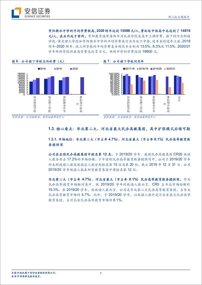 《新三板主题报告：华北第二大民办高教贺阳教育拟赴港上市，剖析民办高教+k12学校模式-20210225-安信证券-17页》 - 第7页预览图