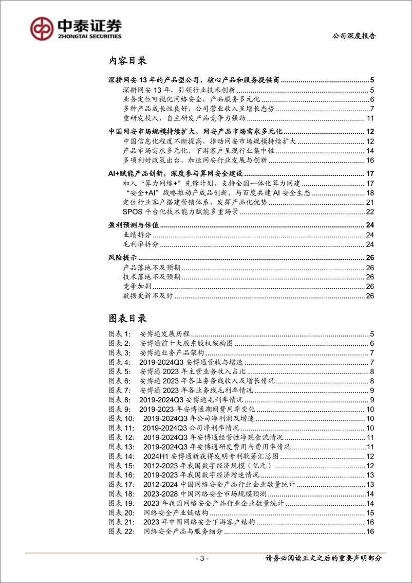 《安博通(688168)深耕行业的产品型公司，前瞻布局“安全%2bAI”战略-241213-中泰证券-29页》 - 第3页预览图