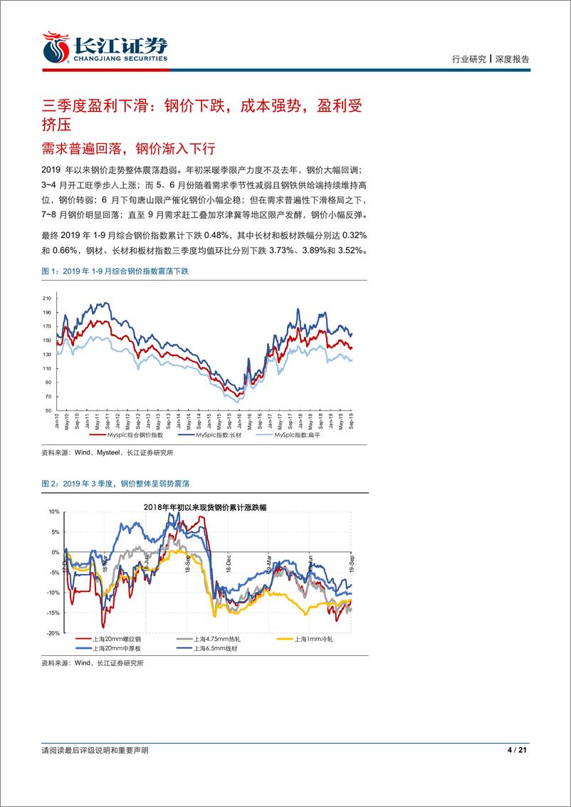 《钢铁行业2019年3季报业绩前瞻：盈利中枢正在理性回归-20191005-长江证券-21页》 - 第5页预览图