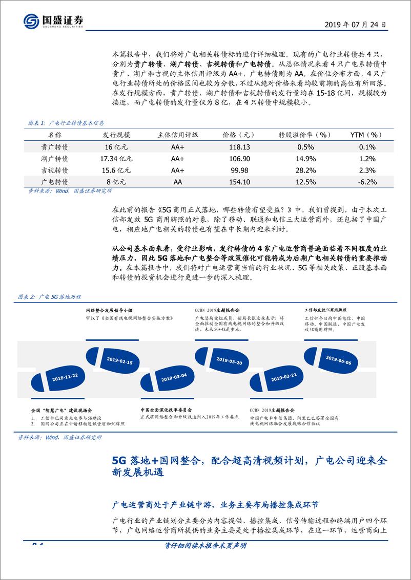 《广电行业转债深度梳理：5G落地+国网整合带来新机遇-20190724-国盛证券-30页》 - 第4页预览图