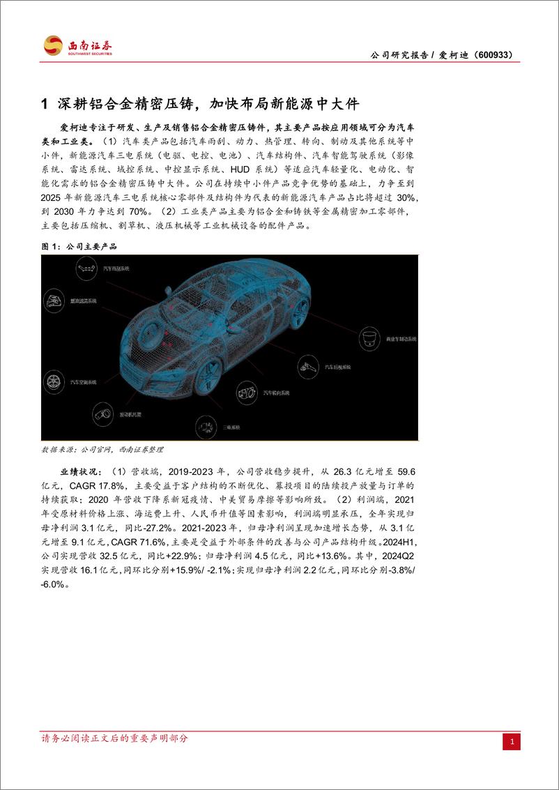 《爱柯迪(600933)铝合金精密压铸件优质企业，成长性可期-240910-西南证券-32页》 - 第6页预览图