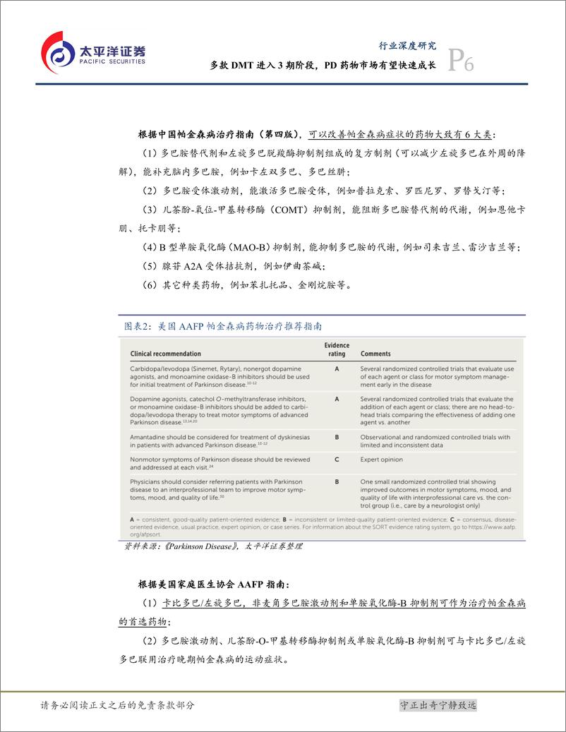 《生物医药Ⅱ行业CNS创新药系列报告(三)：多款DMT进入3期阶段，PD药物市场有望快速成长-240809-太平洋证券-31页》 - 第6页预览图