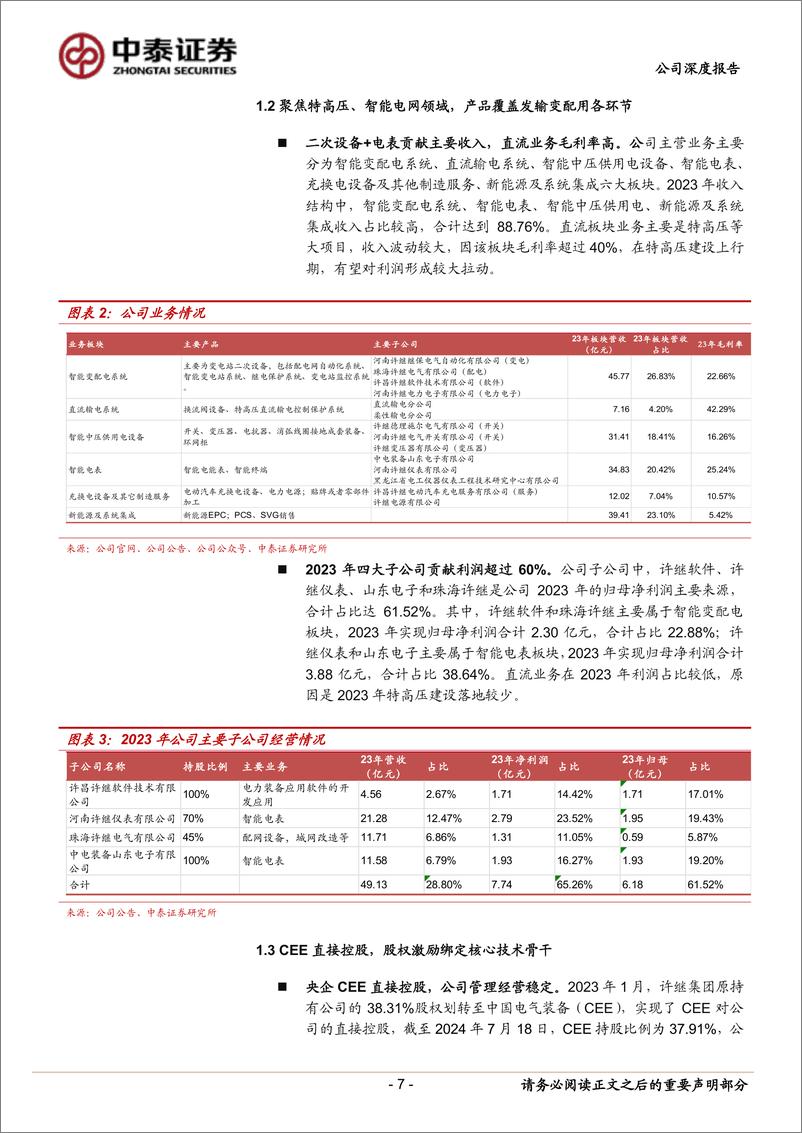 《许继电气(000400)继往开来，电网老兵迈向新征程-240829-中泰证券-30页》 - 第7页预览图