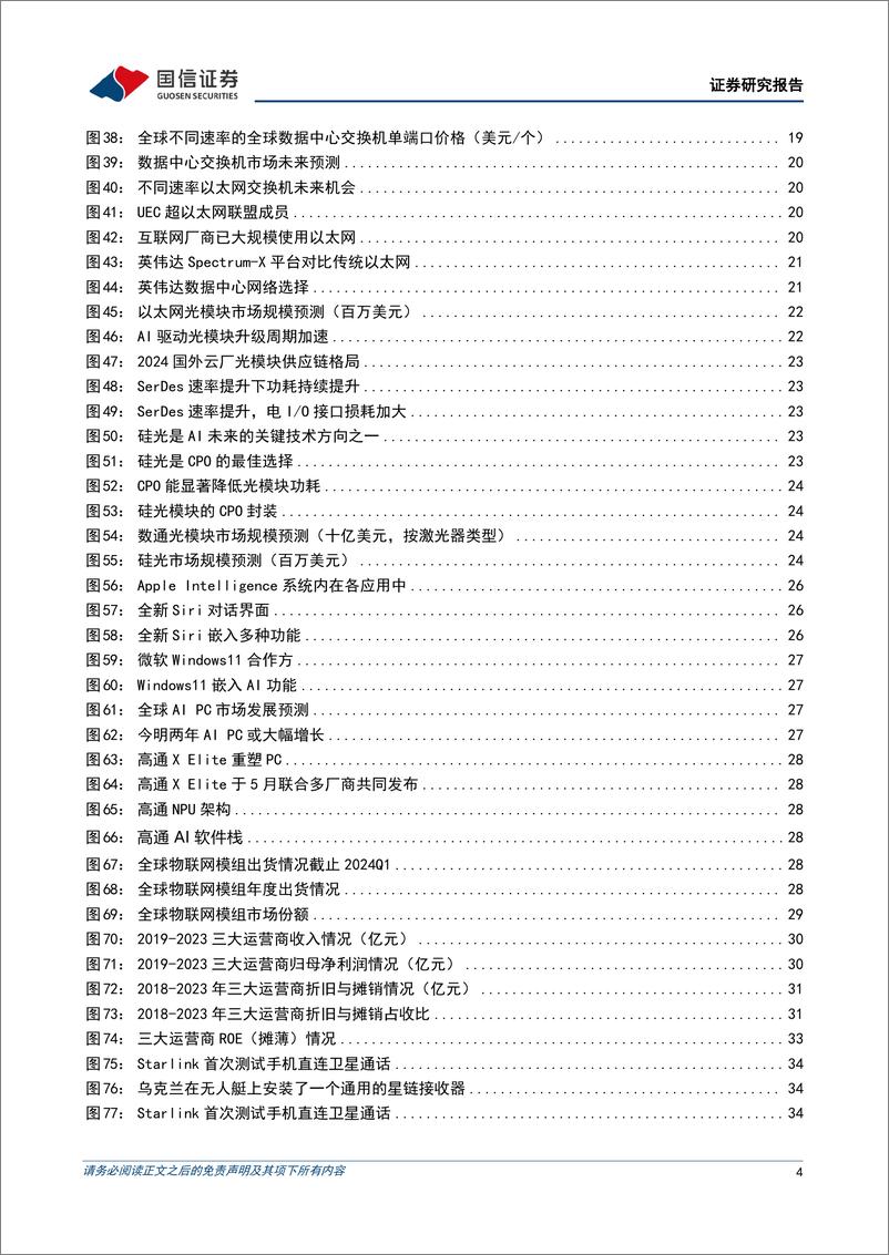 《通信行业2024年中期投资策略：聚焦云边算力，兼顾运营商及卫星互联网-240702-国信证券-46页》 - 第4页预览图