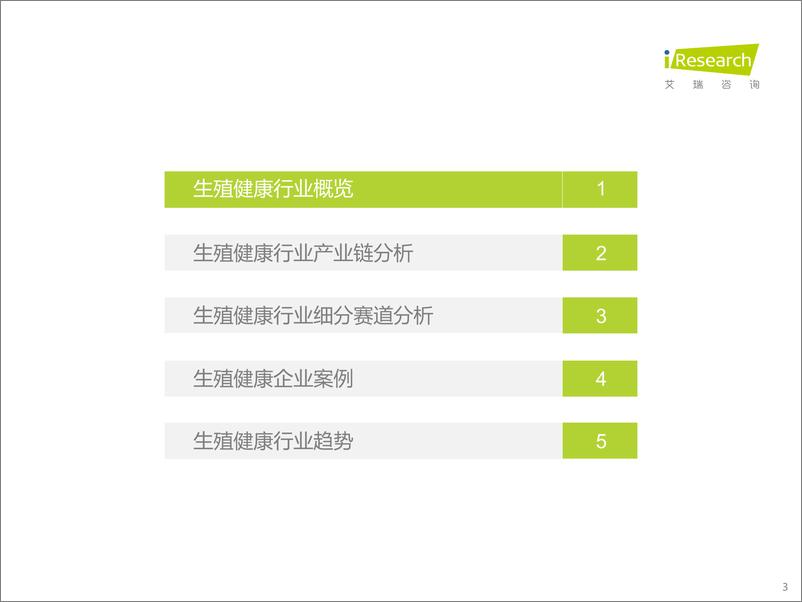 《艾瑞咨询：中国生殖健康行业研究报告》 - 第3页预览图