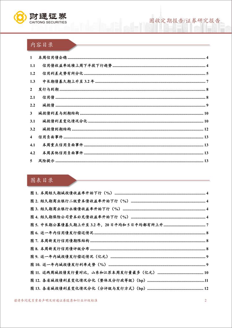 《信用债企稳，债牛行情或延续-240908-财通证券-14页》 - 第2页预览图