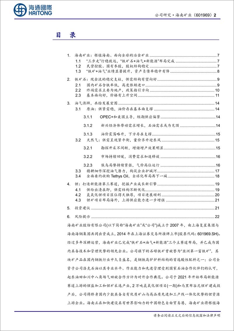 《海南矿业(601969)“铁矿石%2b油气%2b锂”三轮驱动，海外布局再下一城-241216-海通国际-33页》 - 第2页预览图