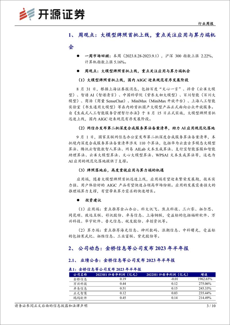 《20230903-大模型牌照首批上线，重点关注应用与算力端机会》 - 第3页预览图