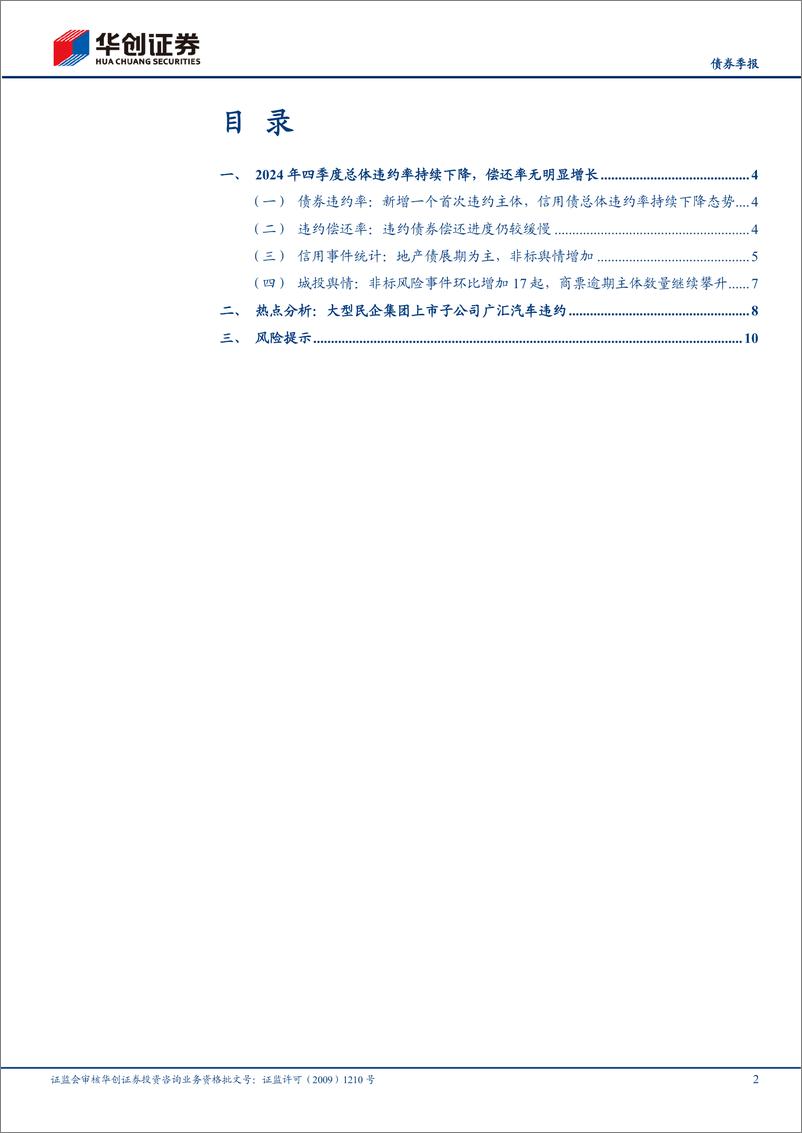 《【债券季报】2024年四季度信用观察季报：违约率持续下降，信用风险持续收敛-250115-华创证券-13页》 - 第2页预览图