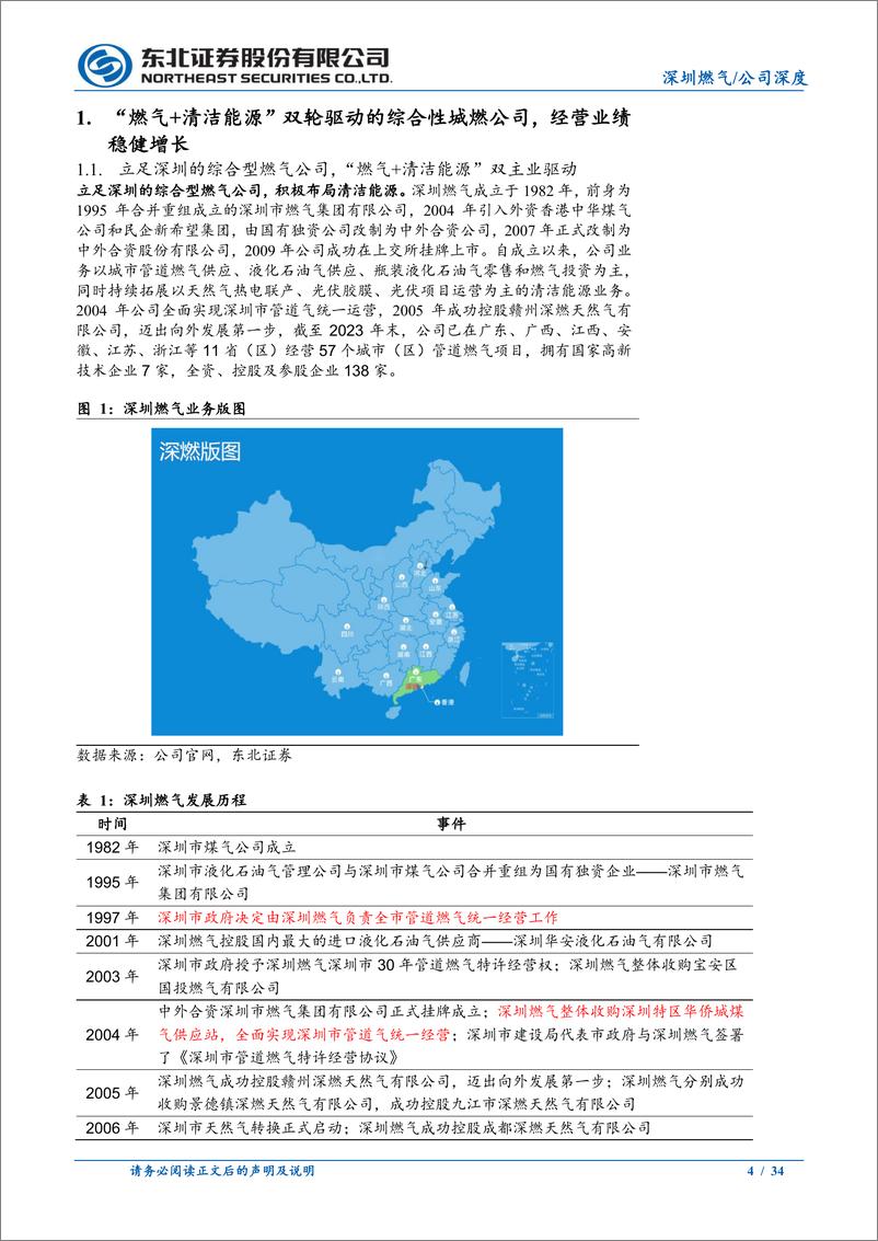 《深圳燃气(601139)城市燃气有望继续改善，持续布局清洁能源和智慧服务-240514-东北证券-34页》 - 第4页预览图