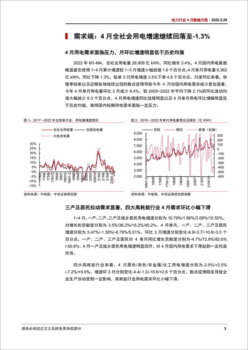 《电力行业4月数据月报：整体用电需求疲弱，电源供给结构分化较大-20220526-中信证券-16页》 - 第6页预览图