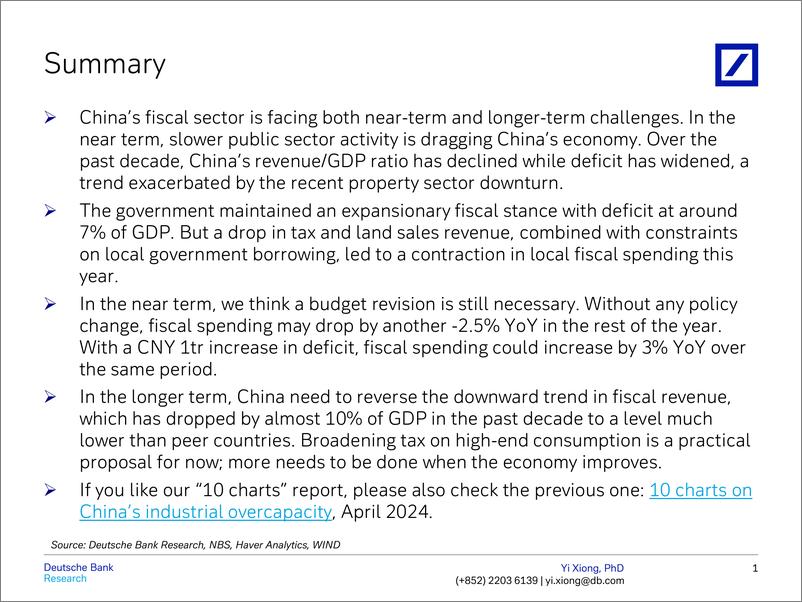 《Deutsche Bank-China Macro 10 Charts on China’s fiscal challenges-110061384》 - 第2页预览图