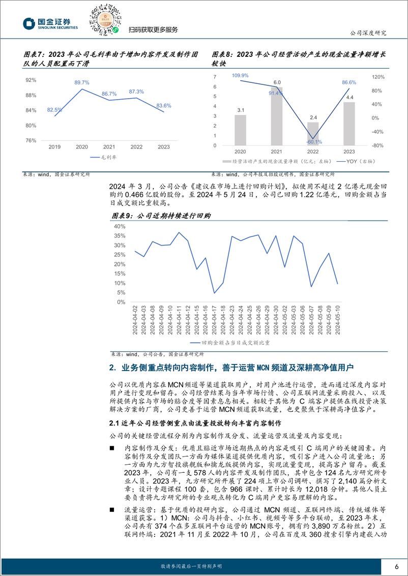 《九方财富(09636.HK)在线投资决策龙头，由流量运营向内容运营转型-240529-国金证券-17页》 - 第6页预览图