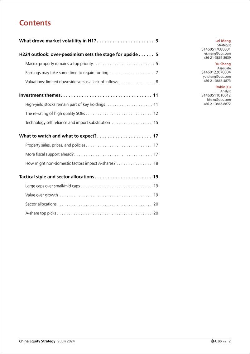 《UBS Equities-China Equity Strategy _H2 A-share outlook what next after d...-109104712》 - 第2页预览图