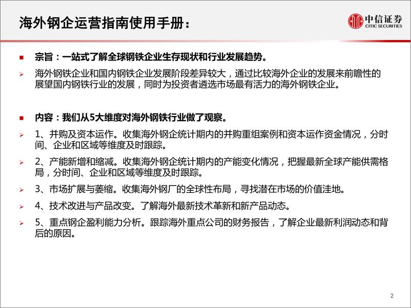 《钢铁行业海外钢铁集团观察2020：积极应对疫情冲击，韧性中积蓄复苏反弹势能-20210624-中信证券-33页》 - 第3页预览图