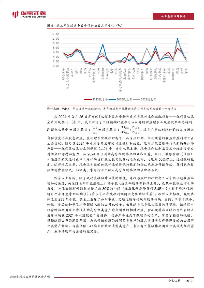 《红利策略基金系列观察(四)：跟进“港股通红利税”，哪些港股红利基金值得关注？-240515-华宝证券-10页》 - 第5页预览图