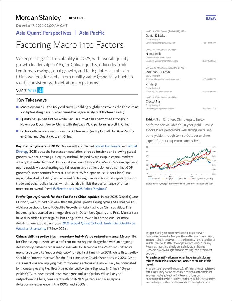 《Morgan Stanley-Asia Quant Perspectives Factoring Macro into Factors-112264365》 - 第1页预览图