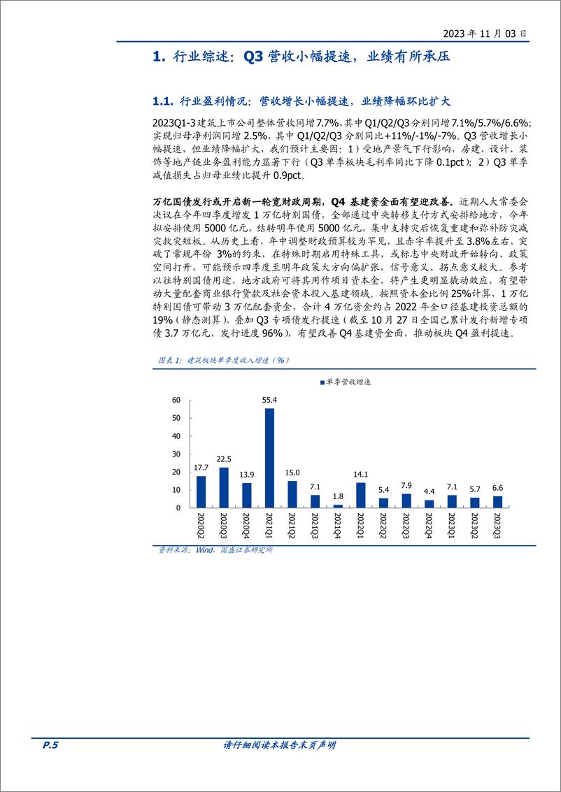 《建筑装饰行业：Q3营收稳增业绩略降，宽财政促Q4盈利改善-20231103-国盛证券-63页》 - 第6页预览图