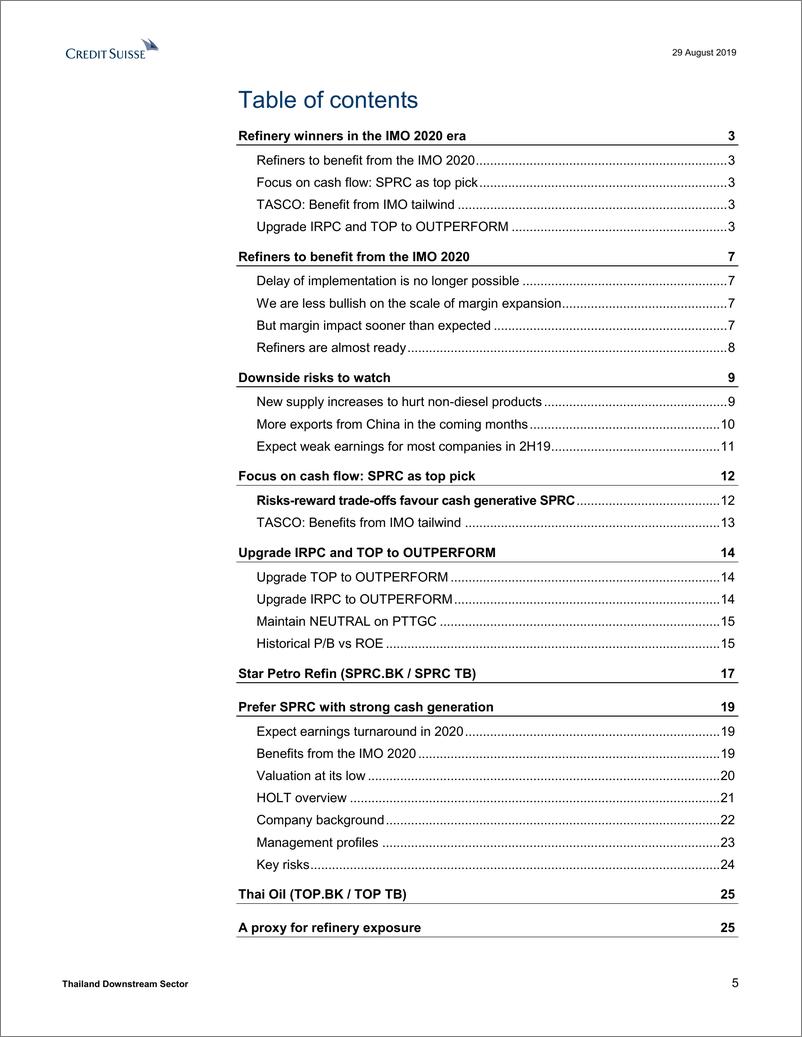 《瑞信-亚太地区-石油与天然气行业-泰国下游产业：IMO 2020时代的炼油赢家-2019.8.29-38页》 - 第6页预览图