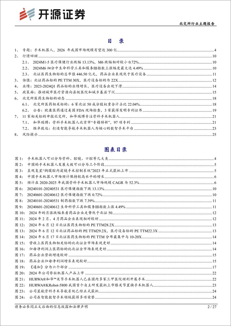 《北交所行业主题报告-北交所医药生物产业观察：手术机器人行业广阔，国产替代助成长-240626-开源证券-27页》 - 第2页预览图