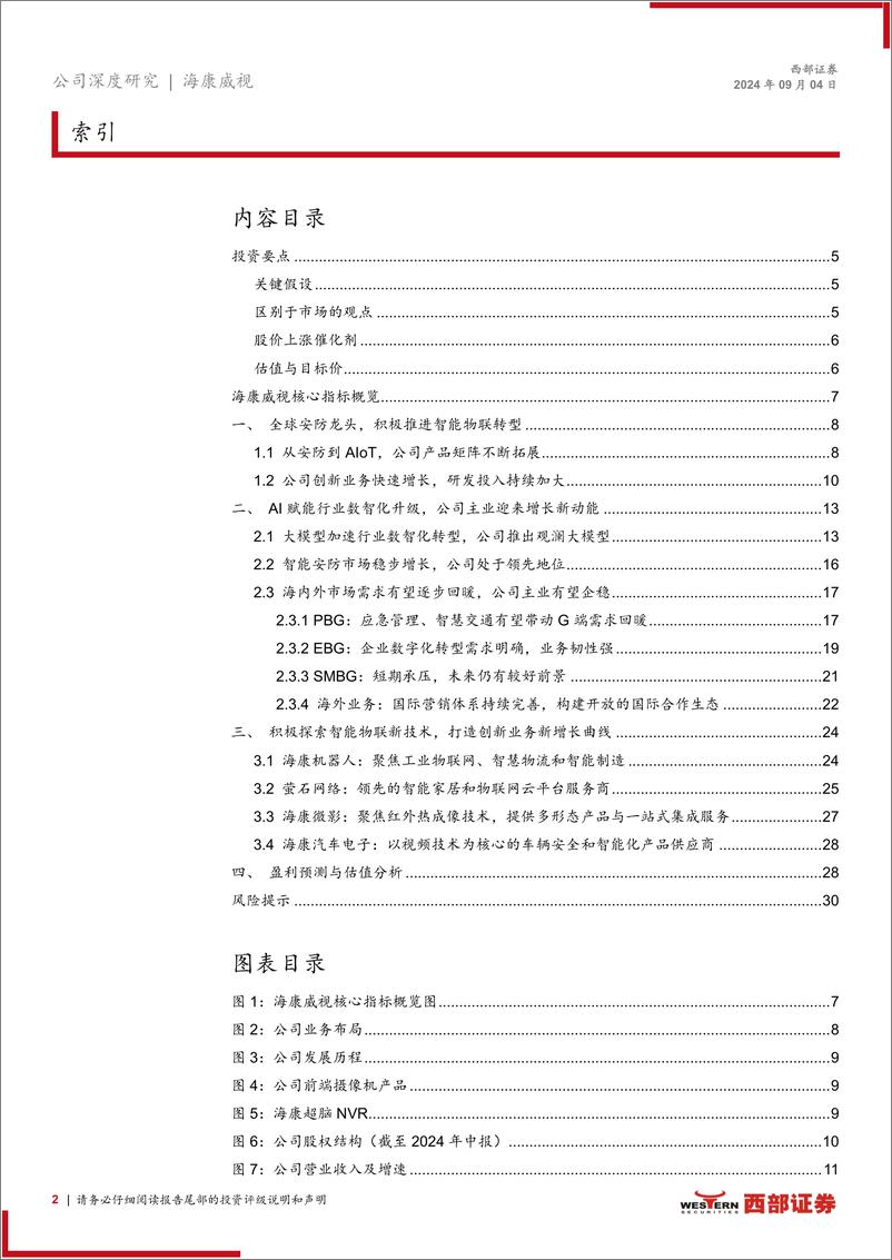 《海康威视(002415)公司深度：智能物联领导者，积极赋能数字化转型-240904-西部证券-32页》 - 第2页预览图